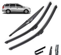 Wiper Blades pour Dacia Renault Logan MK2 MCV 2013-2015 22in+20in+12in Kit de balais d'essuie-Glace Avant et arrière Ensemble de balais et Bras Pare-Brise Nettoyeur de fenêtre Brosses de Pluie