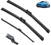 Wiper Blades pour Ford Fiesta 7 2018-2021 Kit de balais d'essuie-Glace Avant et arrière Ensemble de balais et Bras Pare-Brise Nettoyeur de fenêtre Brosses de Pluie