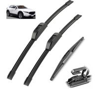 Wiper Blades pour Mazda CX-30 CX30 2019-2023, Kit de balais d'essuie-Glace Avant et arrière Ensemble de balais et Bras Pare-Brise Nettoyeur de fenêtre Brosses de Pluie