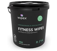 Wipex Lot de 400 lingettes de sport naturelles pour équipement de fitness avec citronnelle et eucalyptus, seau de 400 pièces