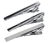 WIPPWER 3pcs Tie Clips for Men Classic Tie Bar Elegant Neck Ties Pinch Clip Silver Regular Necktie Best Gifts for Your Father Lover Friends in Xmas Anniversary Wedding Party Meeting