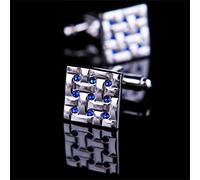 WIPPWER Blue Square Metal Cuff Buttons Shirt Cuff Accessories for Men's Guest Clothing Cufflinks Clothing Accessories