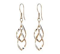 WIPPWER Boucles d'oreilles créoles en perles for femmes grandes lignes creuses géométriques simples et boucles d'oreilles doubles incrustées de diamants for un trou(A-A)