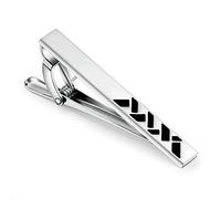 WIPPWER Bow Tie Clips, Tie Bar Silver Trapezoidal Pattern Bar Stainless-Steel Mens Ties Clip Mens Suit Accessories Men Tie Accessories