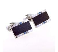 WIPPWER Business Cufflinks Men's Matte Gem Cufflinks Crystal Diamond French Cufflinks Shirt Cufflinks Cuffs Buttons for Business Wedding Gift