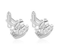WIPPWER Business Cufflinks Men's Personality Creative Sailing High-end Business Metal Cufflinks for Business Wedding Gift