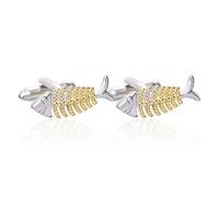 WIPPWER Business Cufflinks Men's Shirt Fishbone Creative Cufflinks Shirt Accessories for Business Wedding Gift