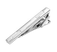 WIPPWER Clip on Tie, Tie Clips for Men Silver Rectangle Stainless Steel Tie Clip for Boys Mens Suit Accessories Golf Gifts for Men Tie Accessories