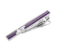 WIPPWER Clip on Ties for Men, Purple Tie Clip Rectangle Stainless Steel Tie Clip for Boys Unisex Tie Clips for Women Gifts for Women Tie Accessories