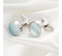 WIPPWER Cufflinks Blue-Color Sea Shell Men's Cuff Link Party Wedding Suit Shirt Cufflinks Individual