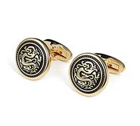 WIPPWER Cufflinks for Men Men Cufflinks Retro Pattern for Shirt French Cuff Links Business Wedding Party(B)