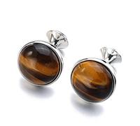 WIPPWER Cufflinks for Men Round Shape Cufflinks for Men, Business, Wedding, Party Business Wedding Party(E)