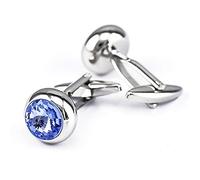 WIPPWER Cufflinks for Men's French Shirt Cufflinks Blue Zircon Crystal Cufflinks All-Match and Durable