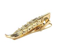 WIPPWER Men Clip Tie, Gold Leaf Stainless Steel A Tie Clip Unisex Tie Clips for Women Friendship Gift for Women Tie Accessories