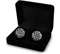 WIPPWER Mens Cufflinks Elegant Style Cuff Cufflinks Men's Cufflinks Black Jazz Retro Cufflinks Platinum Plated Shirt Cuffs Business Casual Men's and Women's Cufflinks Clothing Accessories