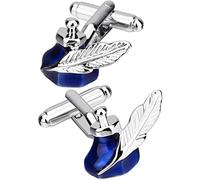 WIPPWER Mens Cufflinks Elegant Style Cuff Men's Business Shirt Retro Youropa Blue Ink Tank Cuffs Button Gift Feacha Cuffs Button Clothing Accessories