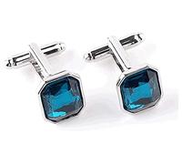 WIPPWER Mens Cufflinks Elegant Style Cuff Men's Cufflinks, Fashion Men's Blue Crystal Business Cufflinks Classic Wedding Strap Jewelry Clothing Accessories