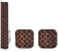 WIPPWER Mens Cufflinks Elegant Style Cuff Tuxedo Cufflinks, Men's Shirtk Air Cufflinks Button Gift Wooden Cufflinks + Nek Typing Set Clothing Accessories