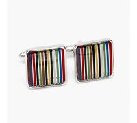 WIPPWER Shirt Cufflinks for Men's French Shirt Cufflinks Rainbow Color Square Striped Cufflinks Shirt Cufflinks Accessories