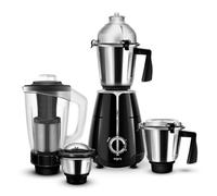 Wipro Elato FMG209 Mélangeur avec 4 pots, moteur à roulement à billes 100 % cuivre, broyage ultra-rapide, couvercles à clipser, utilisation mains libres, mélangeur broyeur à 4 pots, 800 W, noir