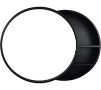 WIQUYBML Armoire de Toilette Ronde Noire de 70 cm avec Miroir et Porte coulissante à Double Sens - Élégante et Moderne (Disponible en 60 cm).