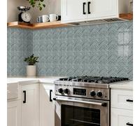 WIQUYBML Carrelage adhésif 17 x 23 cm, Effet marbre Bleu-Gris, imperméable et résistant à l'huile, en PVC, Autocollant, pour Murs, placards, cheminées, salles de Bain, Cuisines et décoratio