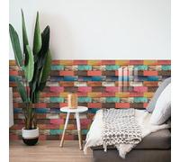 WIQUYBML Carrelage adhésif de qualité supérieure, Rose, Bleu et Marron, résistant à l'huile, pour Salle de Bain et Cuisine. Transferts muraux Amovibles en Vinyle, 27 x 27 cm (30 pièces).