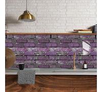 WIQUYBML Carrelage adhésif élégant Violet et Gris rétro, résistant à l'huile, pour Salle de Bain et Cuisine. Transferts muraux Amovibles en Vinyle, imperméables et repositionnables, 27 x 27