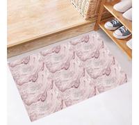 WIQUYBML Carrelage adhésif raffiné Effet marbre Rose, résistant à l'huile, pour Salle de Bain et Cuisine. Transferts adhésifs en Vinyle imperméables et Amovibles, 15 x 30 cm / 40 pièces.