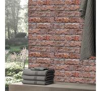 WIQUYBML Carrelage adhésif raffiné, Motif Brique Rouge-Brun, résistant à l'huile, pour Salle de Bain et Cuisine. Transferts muraux Amovibles en Vinyle, 27 x 27 cm (Lot de 10).