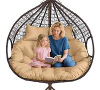 WIQUYBML Coussin Double pour Fauteuil Suspendu, 150 x 109 cm, Coussin pour balancelle et mobilier d'extérieur, Coussin Pliable pour Support de hamac Suspendu Deux Places