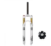 WIQUYBML Fourche à Suspension pneumatique 26/27/29 Pouces 1-1/8", débattement de 120 mm, Pivot Conique, axe de Fourche Droit, 27,5 Pouces