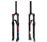 WIQUYBML Fourche à Suspension pour VTT 26/27,5/29 Pouces, Ressort pneumatique, Alliage de magnésium, Avant Droite, débattement 1-1/8", Frein à Disque HL 105 mm, QR 9 mm (Couleur : Noir, Tai