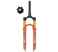 WIQUYBML Fourche Avant à air pour VTT 26/27,5/29 Pouces avec Commande Manuelle au Guidon, Tube Conique, débattement de 120 mm, Blocage Rapide 9 mm.