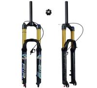 WIQUYBML Fourche Avant à air pour VTT 27,5''/29'', Commande Manuelle à Distance, Suspension sans Filetage, débattement de 1-1/8", axe traversant de 140 mm, axe QR de 9 mm, avec amortisseme