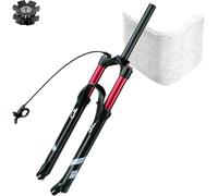 WIQUYBML Fourche Avant de vélo 1-1/8" avec Blocage au Guidon, réglage du Rebond, Blocage Rapide, Disque de 9 mm, débattement de 140 mm, VTT à air