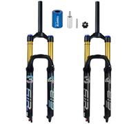 WIQUYBML Fourche Avant de vélo 27,5/29 Pouces avec Amortissement, VTT XC, Pivot Droit 1-1/8" sans Filetage, axe QR 9 mm, débattement 100 mm, Frein à Disque 160 mm