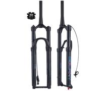 WIQUYBML Fourche Avant de VTT 27,5/29 Pouces, Suspension pneumatique, débattement Conique 1-1/8", axe 140 mm, réglage du Rebond 15 x 100, Commande Manuelle à Distance