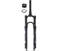 WIQUYBML Fourche Avant VTT 26/27,5/29 Pouces, Blocage Manuel au Guidon, Pivot Conique 1-1/8", débattement 9 x 100 mm, Suspension, Compatible XC/AM