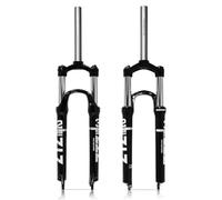 WIQUYBML Fourche Avant VTT XC Mono-épaulement en Alliage magnésium-Aluminium avec Amortisseur intégré, débattement de 100 mm, axe traversant de 9 mm, Tube Droit de 28,6 mm, Noire, Blocage