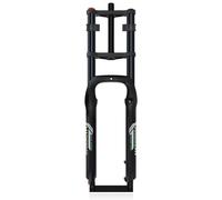 WIQUYBML Fourche de Suspension Avant 20/26 Pouces pour vélo, à Double épaulement Droit, Tube d'air, réglage du Rebond, Frein à Disque.