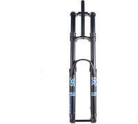 WIQUYBML Fourche de Suspension pour VTT de Descente DH, débattement de 160 mm, Amortisseur à air, réglage du Rebond, axe traversant Avant 15x110 mm (Couleur : Bleu, Taille 29'')