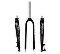 WIQUYBML Fourche Rigide VTT, en Alliage d'aluminium léger et Brillant, 26/29 Pouces, Compatible avec Les Freins à Disque hydrauliques, Orange - 27,5 Pouces