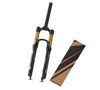 WIQUYBML Fourche VTT 26-27,5-29 Pouces, débattement 100 mm, Freins à Disque, Blocage Manuel à gaz, axe traversant 1 1/8", axe QR 9 mm