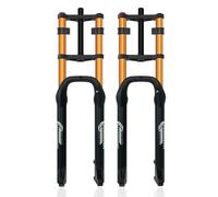WIQUYBML Fourche VTT Fat Mountain 20/26 Pouces, pneus 4 Pouces, débattement Neige 190 mm, Pivot Droit Double épaulement 1-1/8", Suspension pneumatique Descente, axe traversant 9 x 135 mm, r
