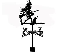 WIQUYBML Girouette en Acier Inoxydable en Forme de sorcière et de Chat, indicateur de Direction du Vent, pour Jardin, terrasse ou Cour. Décoration