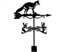WIQUYBML Girouette en Acier Inoxydable, indicateur de Direction du Vent pour toiture extérieure, Jardin ou Cour, Decor-Fox