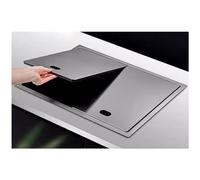 WIQUYBML Grand évier de Bar Noir avec Couvercle, Robinet Pliable, Tuyau d'arrivée d'eau et kit de vidange, évier de Cuisine escamotable, Poste de Travail en Acier Inoxydable 304, Gain de pl