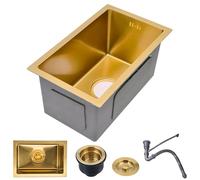 WIQUYBML Mini évier à encastrer en Acier Inoxydable - Bar à Poser avec Accessoires 75x45cm Poste de Travail à Un Seul bac pour Cuisine et Salle de Bain Design Compact pour Petits espaces