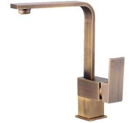 WIQUYBML Robinet de Cuisine en Laiton Antique, mitigeur Eau Chaude/Eau Froide de Style européen avec Bec pivotant et Plaque décorative Vintage pour évier